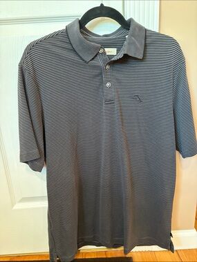 Final sale-Tommy Bahama- like new -  Slim Gray Striped Polo
